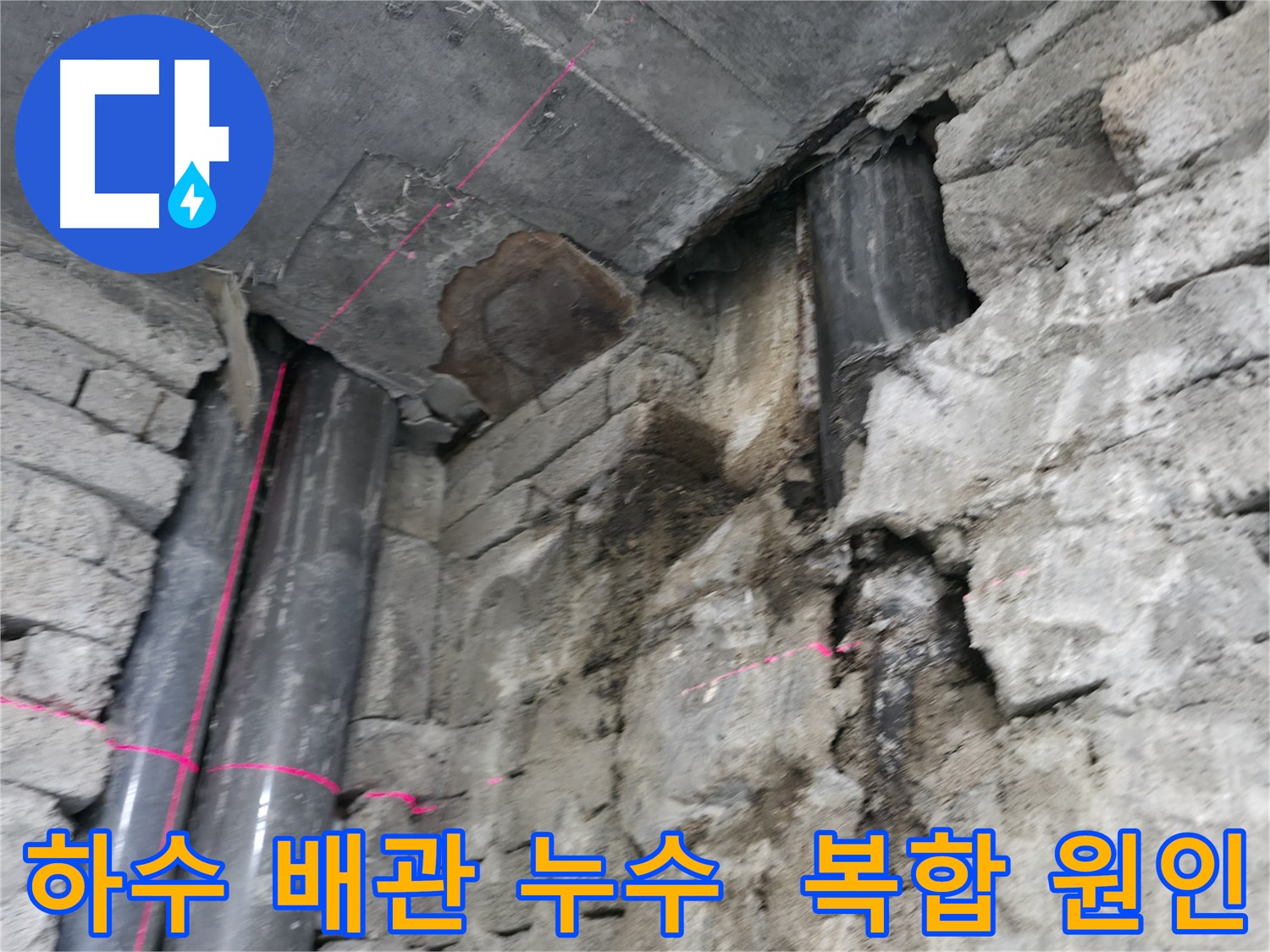서초구 서초동 건물 누수 - 하수 배관 문제와 복합적인 원인이 결합되어 발생한 누수 현장입니다.