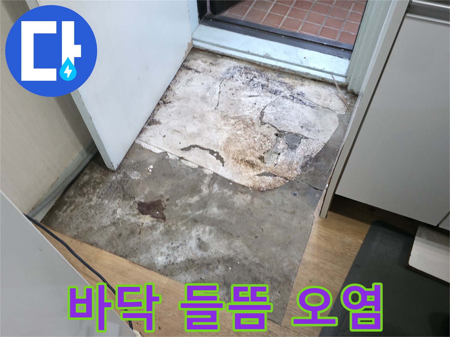 서초2동 빌라 누수 - 들뜨고 오염된 현관 바닥 - 누수 꼼꼼 점검 필요