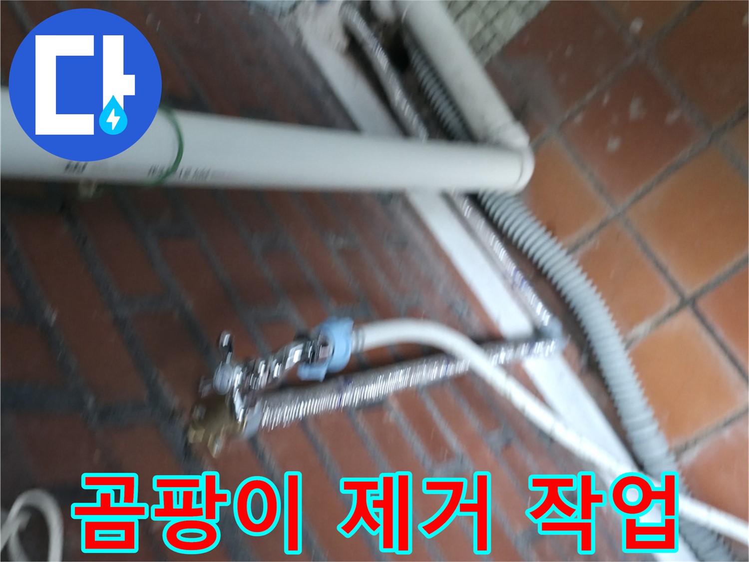 서초구 명달로4길 세탁기 누수 - 누수 부위 주변 곰팡이 깨끗하게 제거
