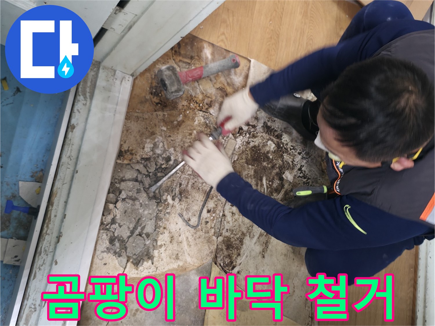 서초구 서초2동 누수 - 곰팡이 핀 바닥 철거 작업