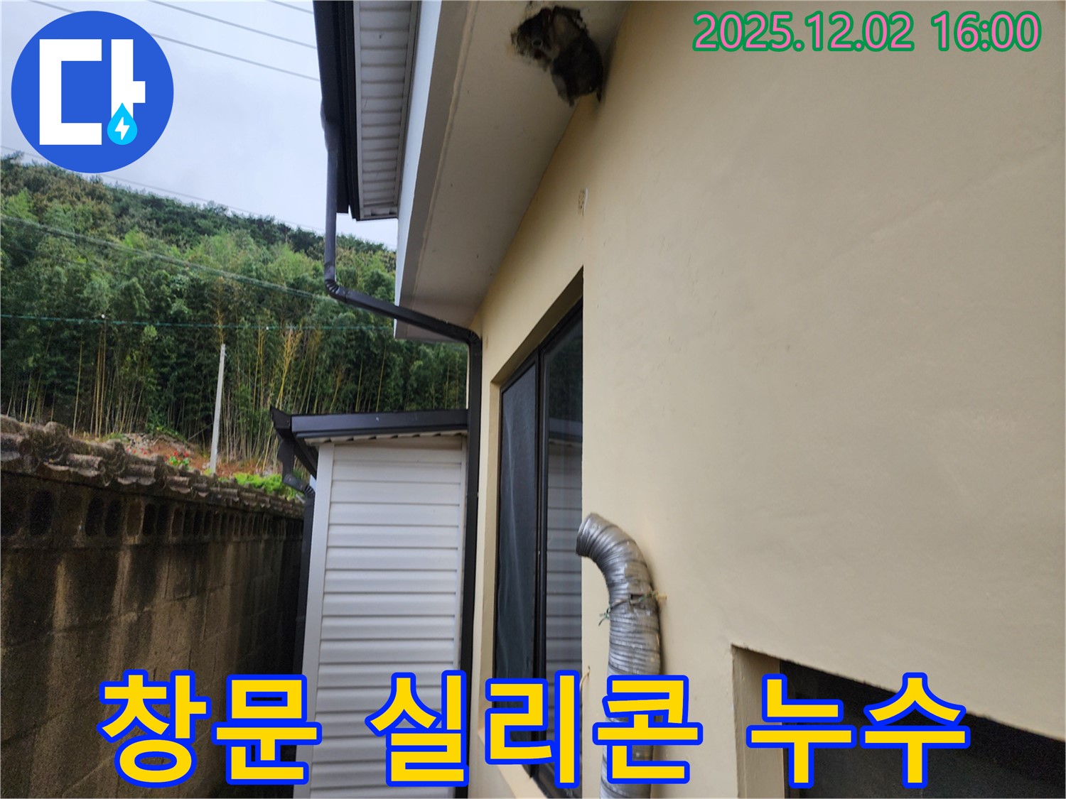 포천시 일동면 주택 창문 실리콘 손상으로 인한 빗물 누수 해결 - 실리콘 재시공 및 완벽 방수