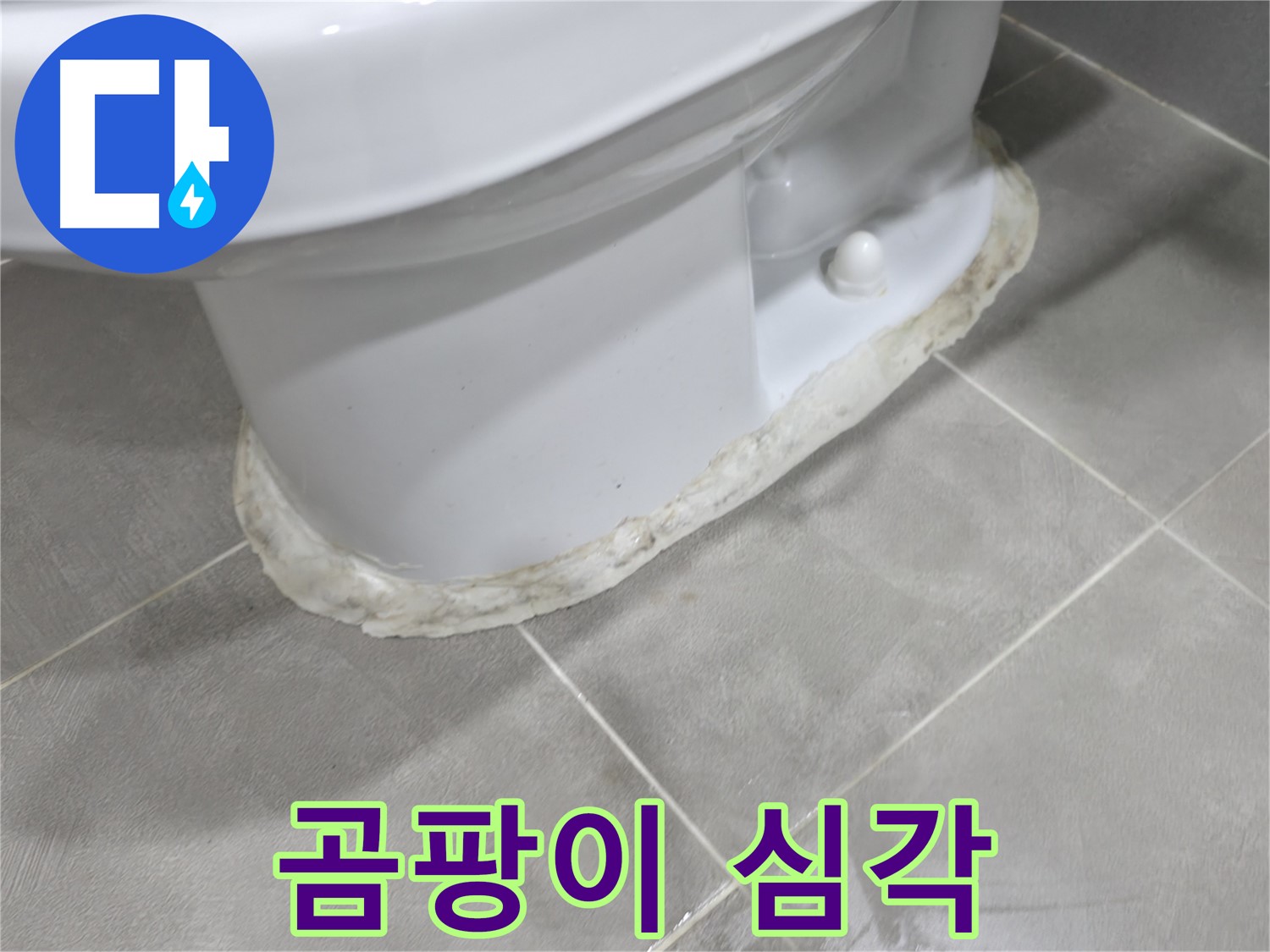 마포구 중동 건영 월드컵 아파트 변기 누수 - 곰팡이가 심하게 핀 실리콘은 교체가 시급합니다.