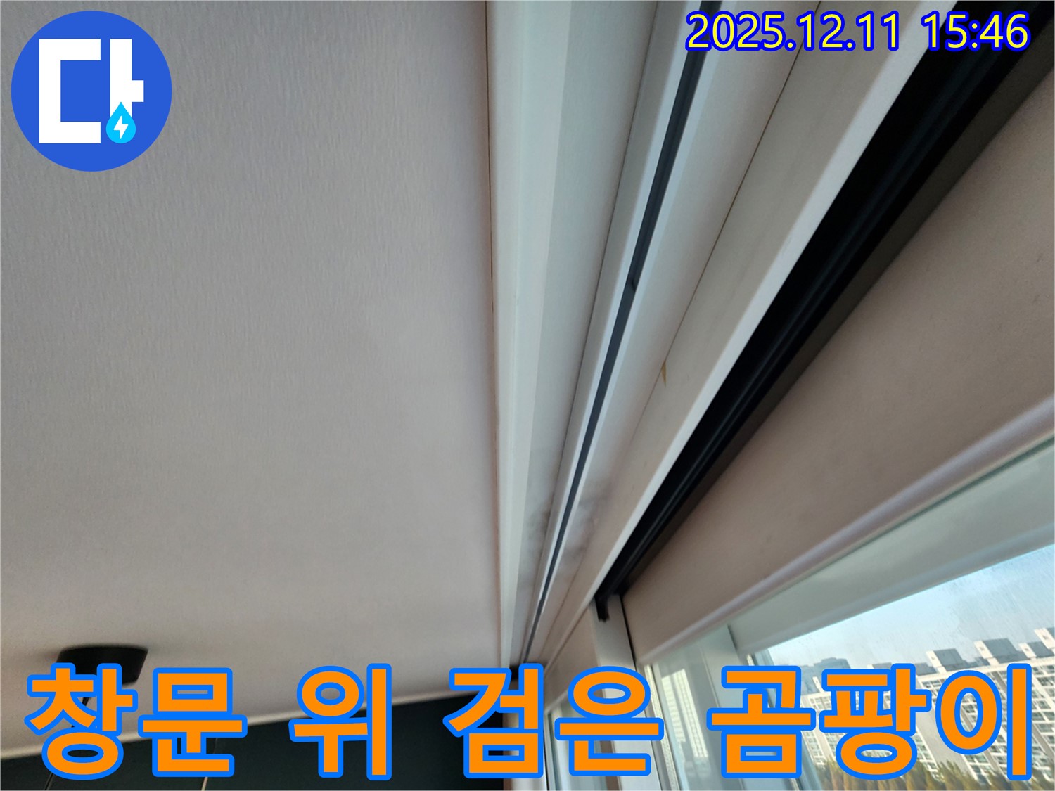 남궁리 주택 창문 누수 - 윗부분 초기 검은 곰팡이 완벽 차단 공사 준비 완료