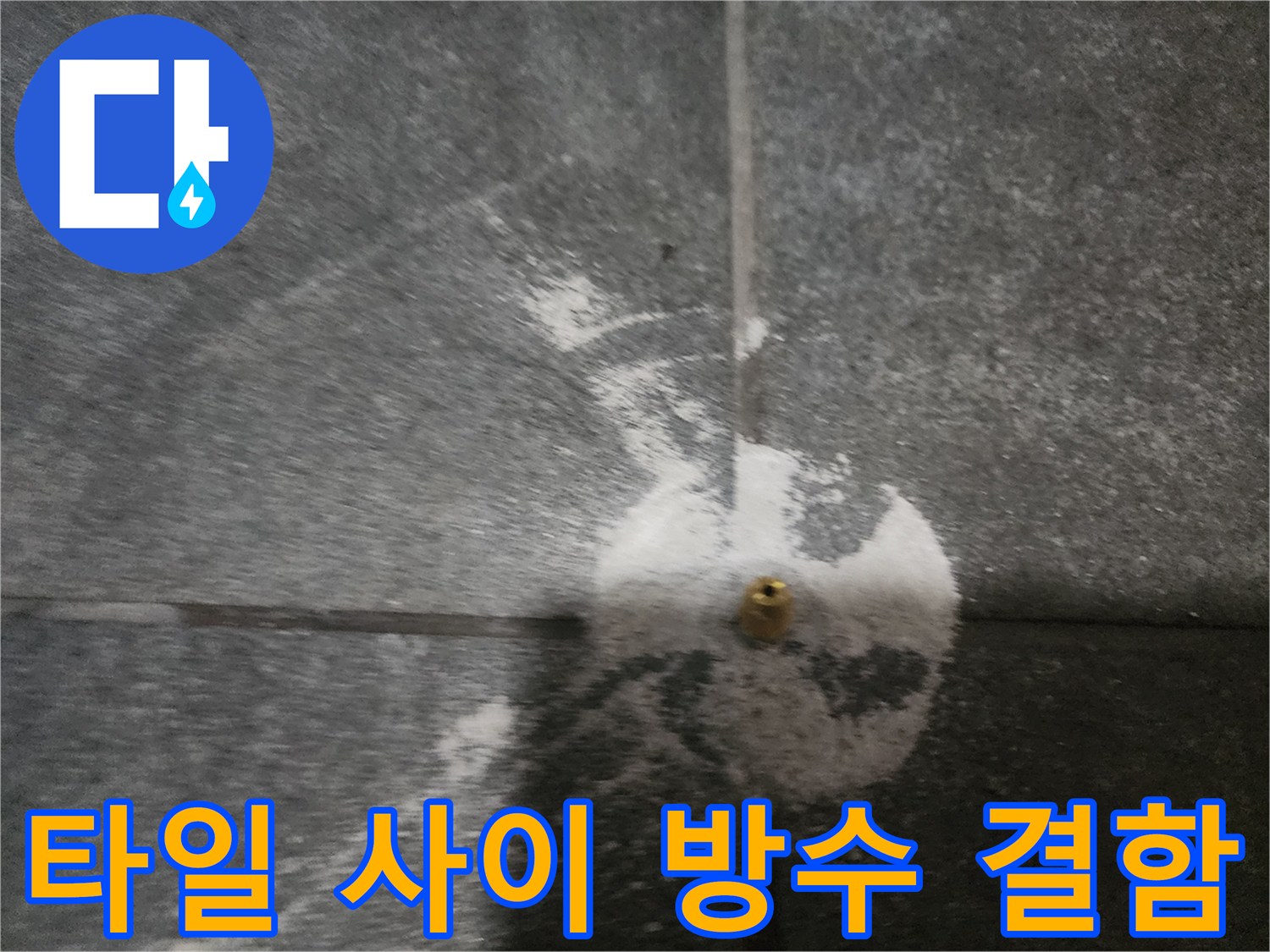 양주 고암동-배수구 주변의 하얀 가루와 타일 균열 상태