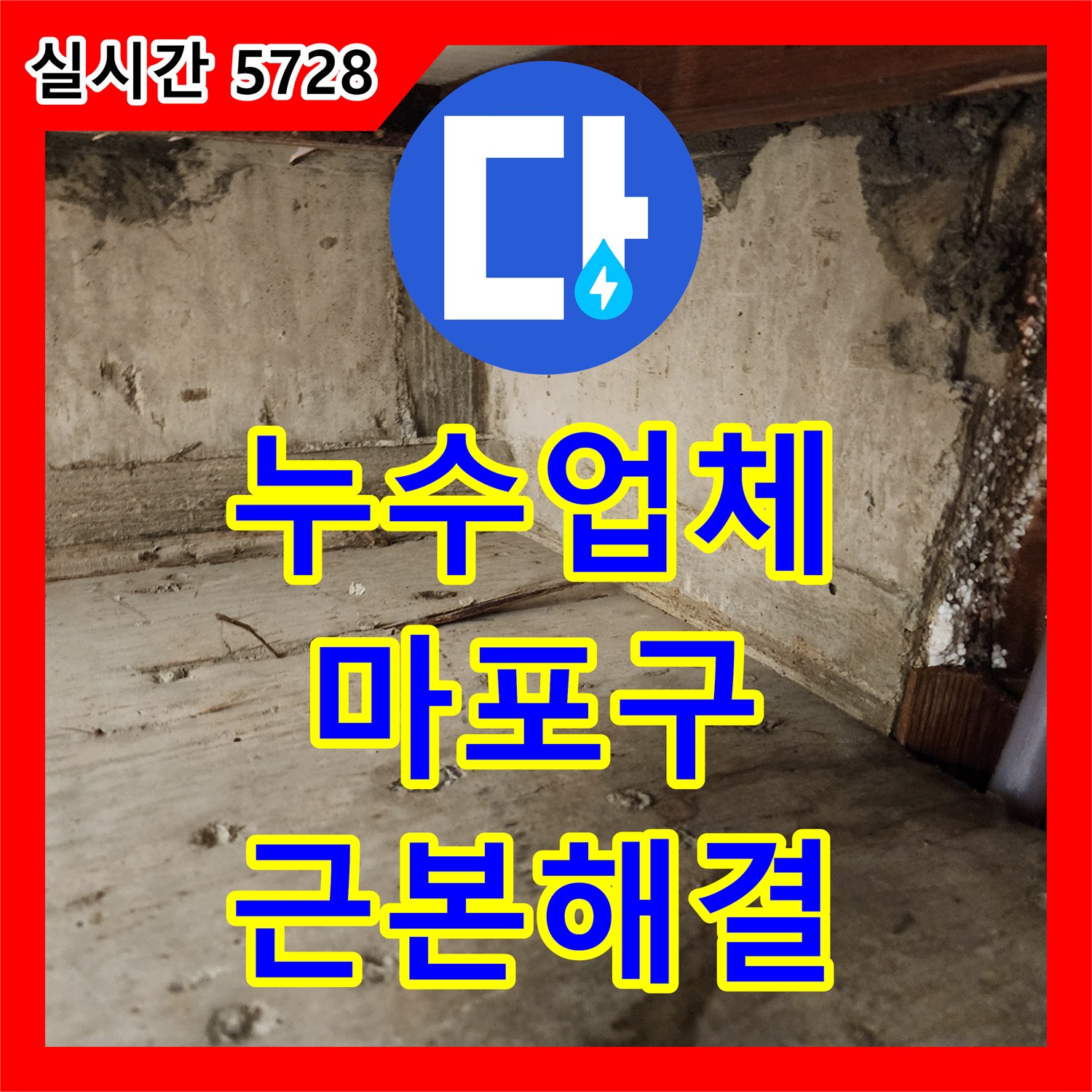 누수업체에서 천장 목재 구조물 젖음과 변색이 발생한 누수 문제, 정밀 탐지로 근본 원인을 찾아 해결해 드린 마포구 현장