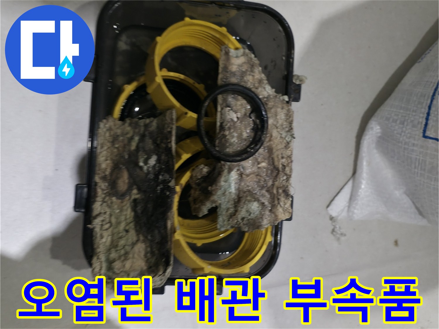 이물질과 오염이 심한 하수 배관 연결 지점