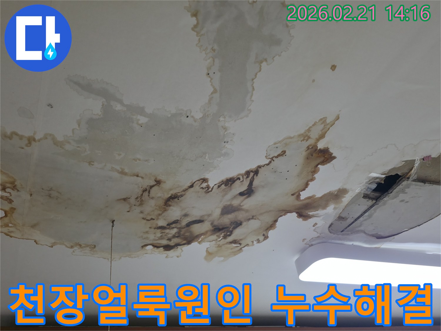 천장-누수-문제의-심각성을-보여주는-현장-사진