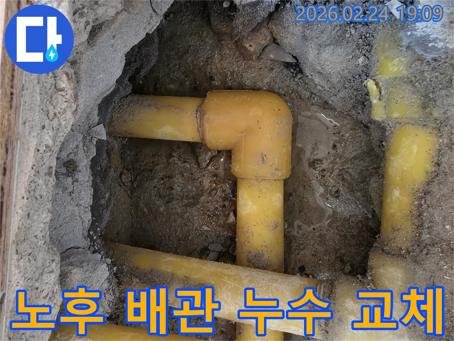 서초구-동광로-주택에서-발견된-노후된-배관의-누수-현장-사진