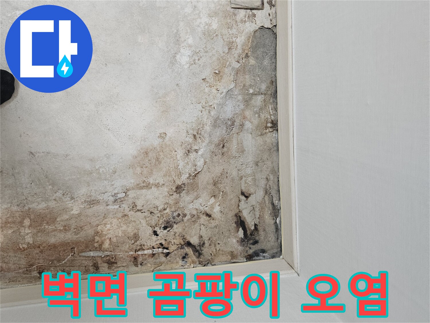 누수로-인한-보일러실-벽면의-심각한-변색과-곰팡이