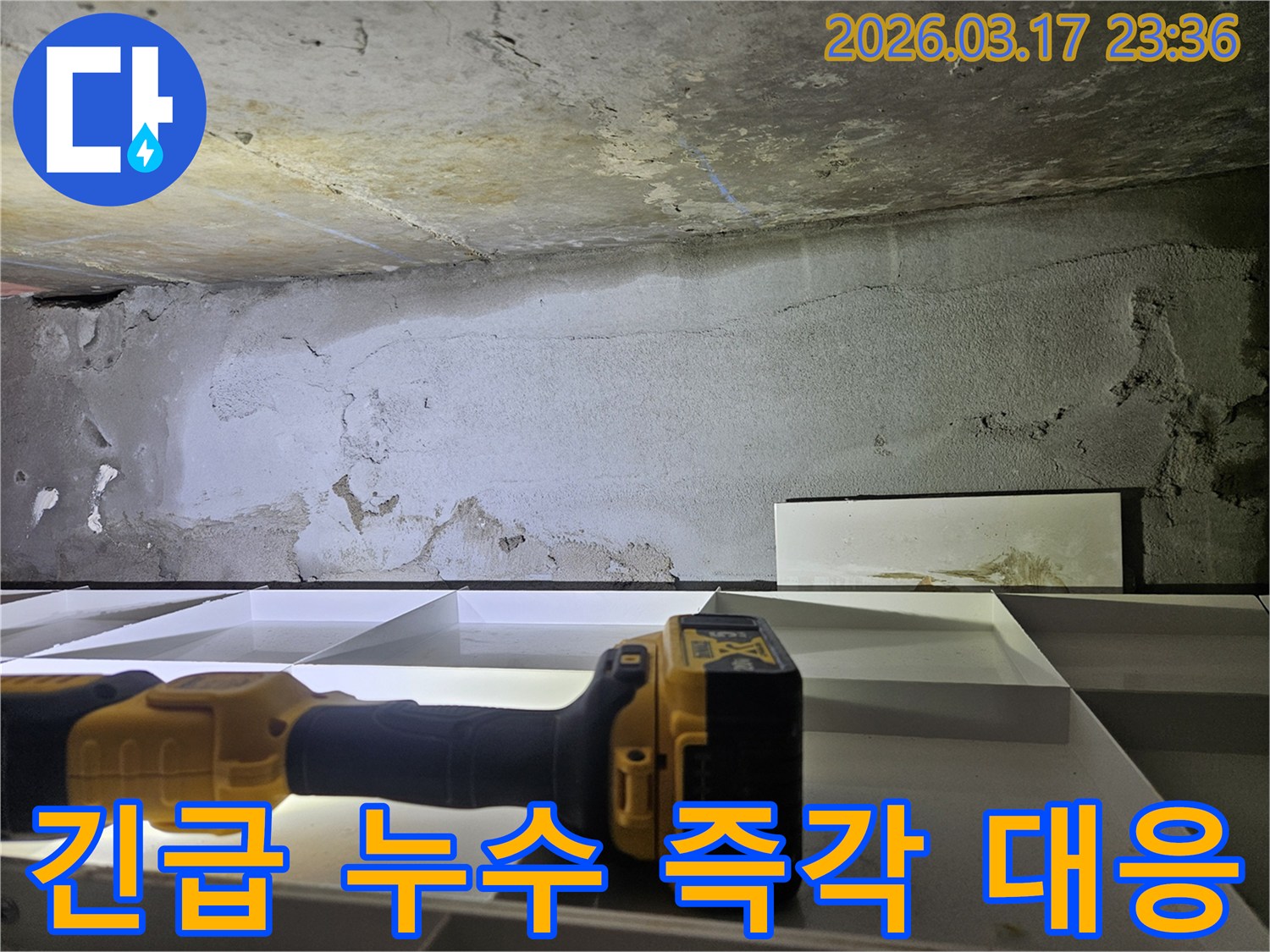 전문 엔지니어가-긴급 누수 상황에 즉각적으로 대응하여-정밀 탐지 장비로-누수 지점을 빠르게 확인하고 있습니다.