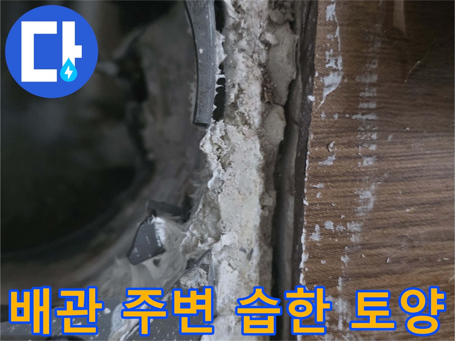 오수관-연결부-주변의-습윤한-상태