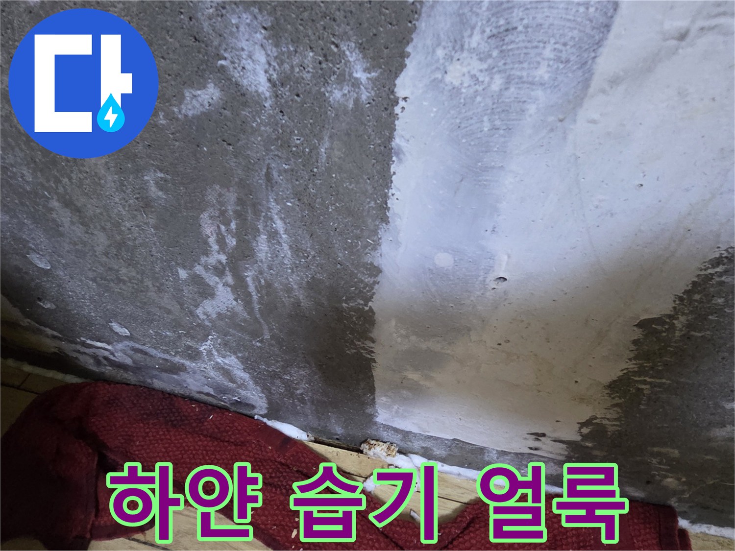 콘크리트-표면의-하얀색-습기-자국