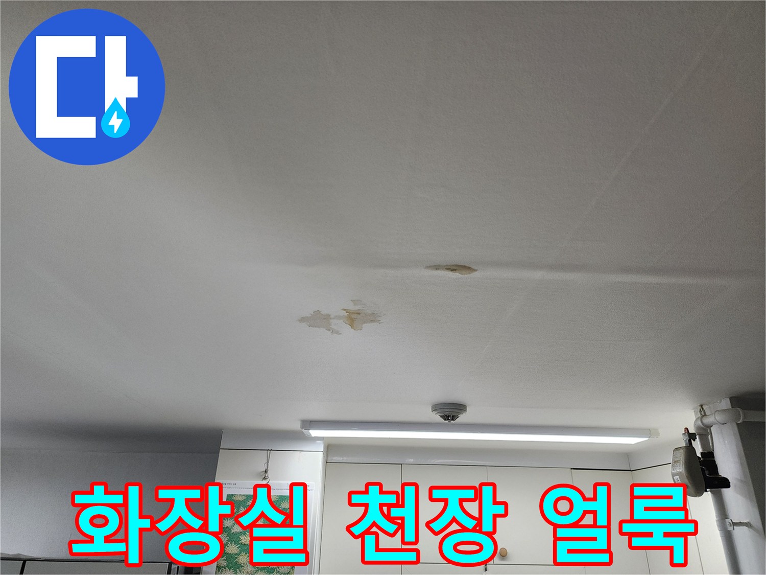 흰색-천장-마감재에-생긴-누수-흔적과-얼룩