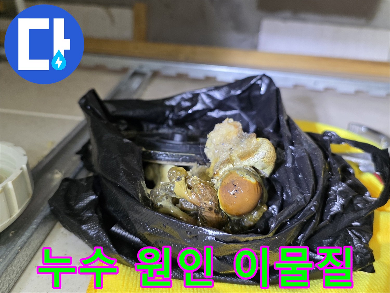 배관 결함으로 인해 쏟아져 나온 오염된 슬러지 뭉치