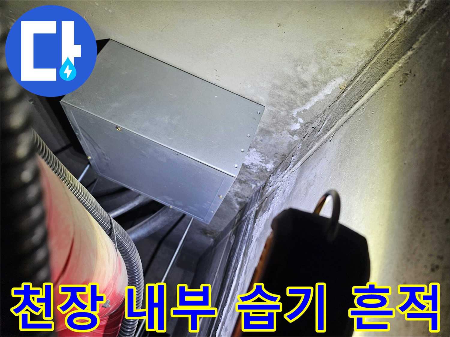 송파구 건물-천장 내부 배관 주변의 습기 및 얼룩 상태
