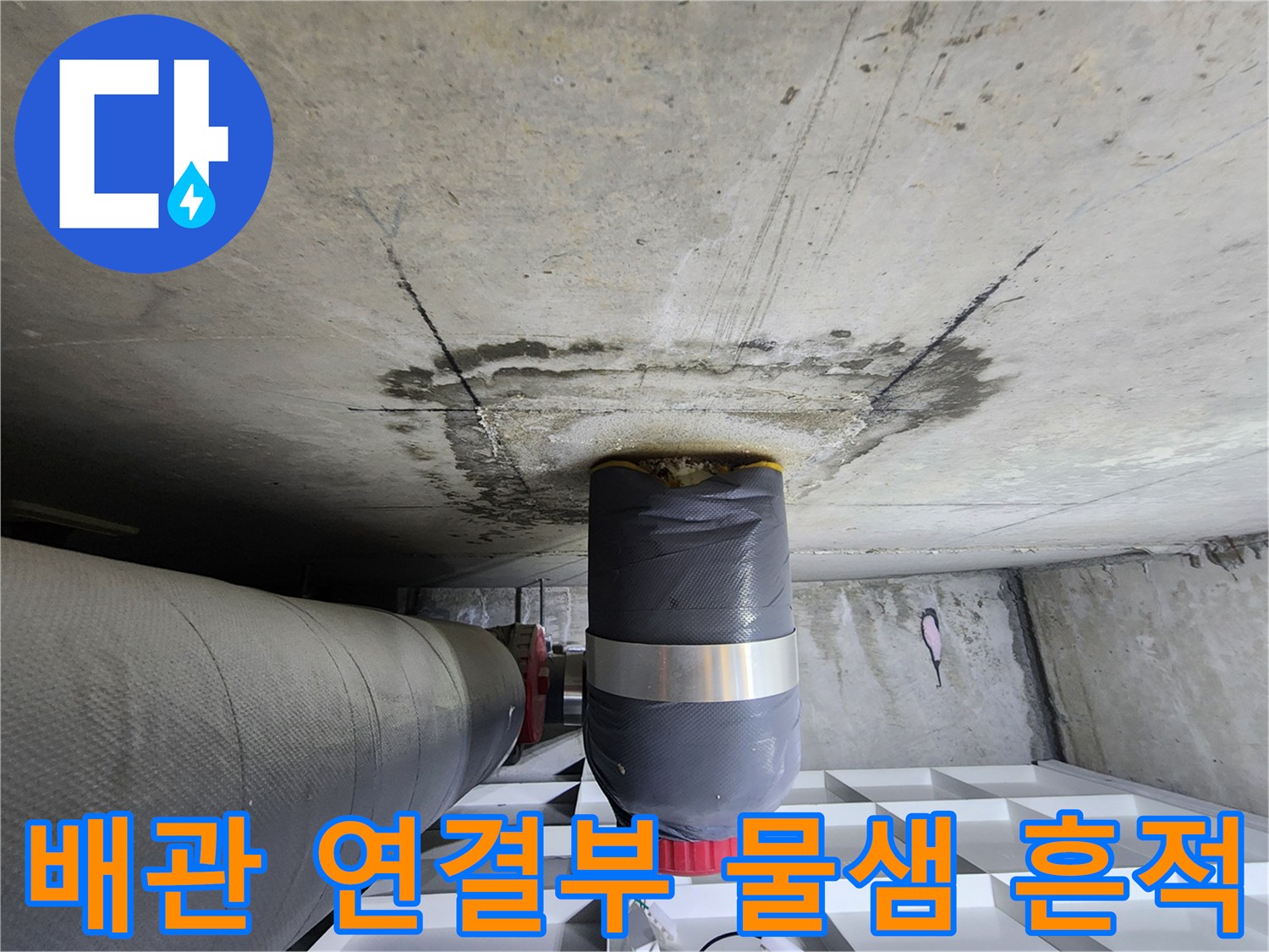 화장실-천장-오수관-주변-콘크리트-젖음