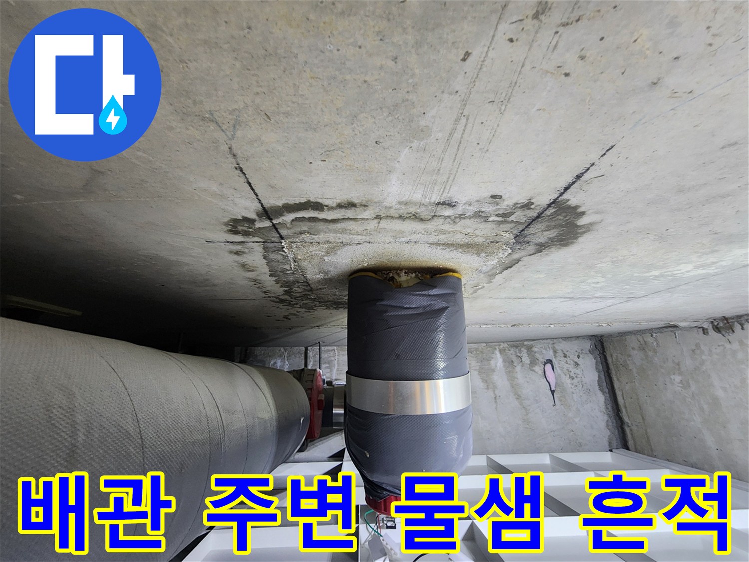 화장실-천장-오수관-주변-콘크리트-젖음-현상