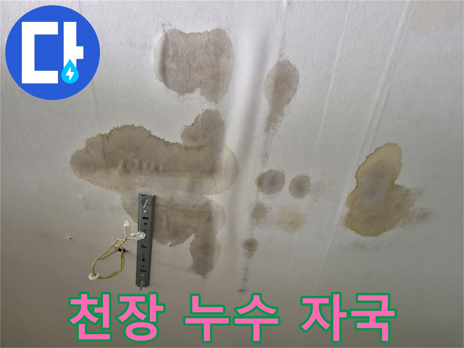 전등-배선-주변의-축축한-천장-상태