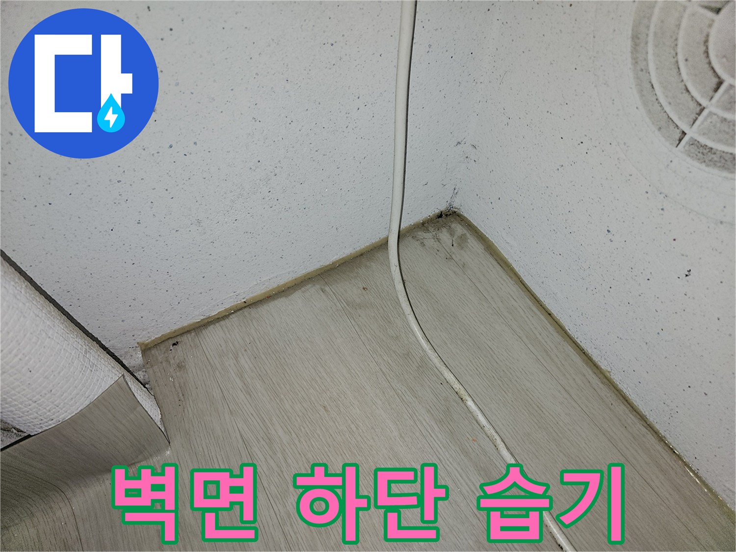 파주 동패동-누수가 의심되는 세탁실 벽면 접합부