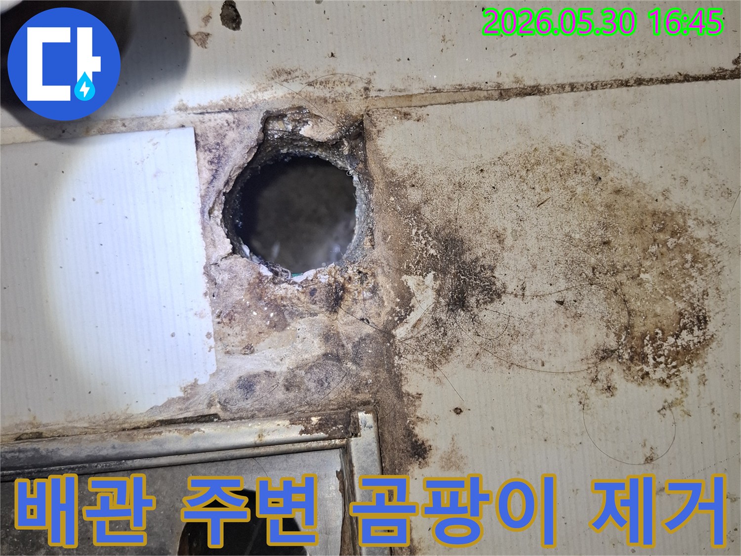 광명시-아파트-누수로-인한-배관-주변-곰팡이-제거-현장-모습