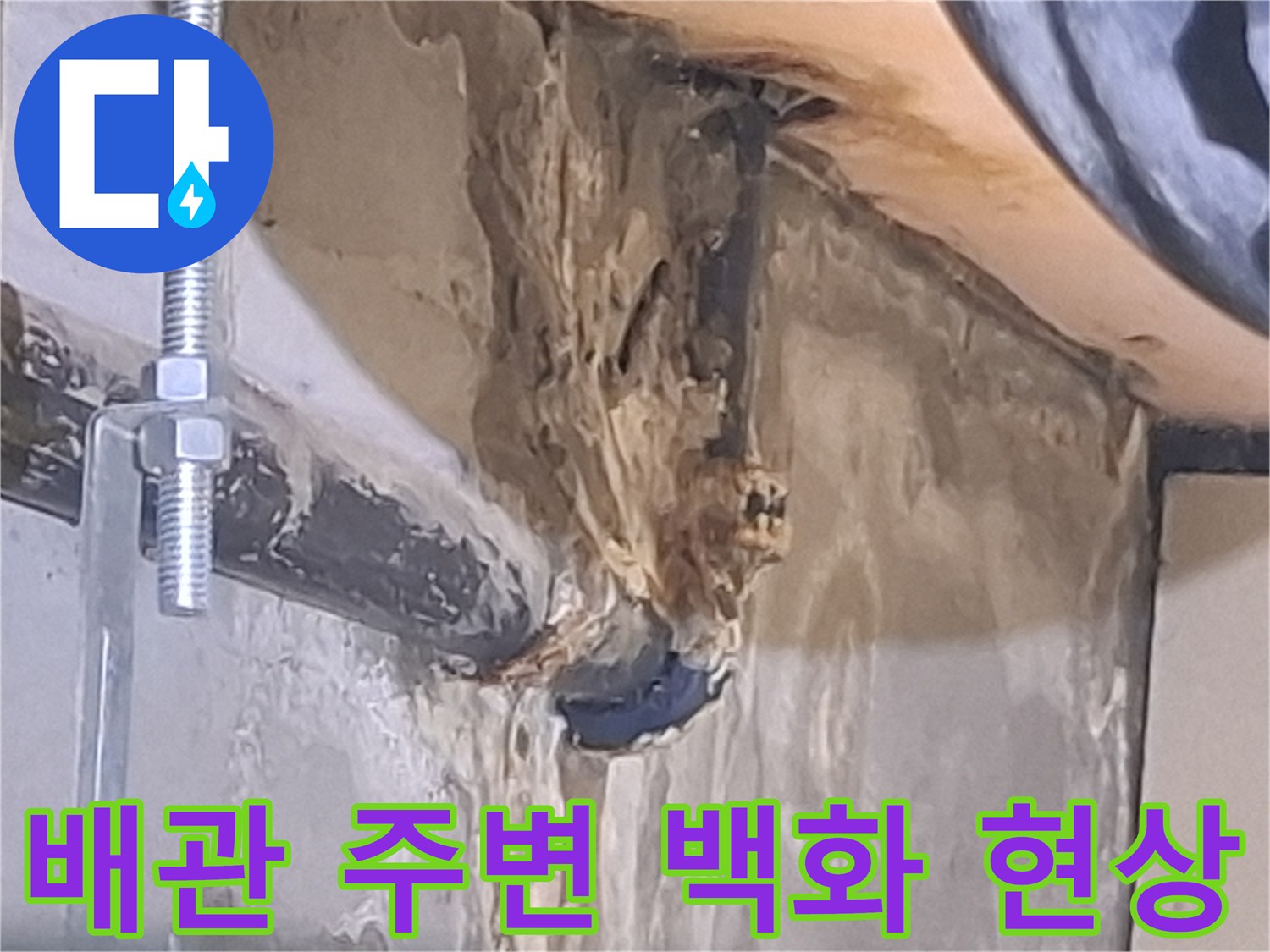 아파트-천장-배관-주변의-백화현상-사진
