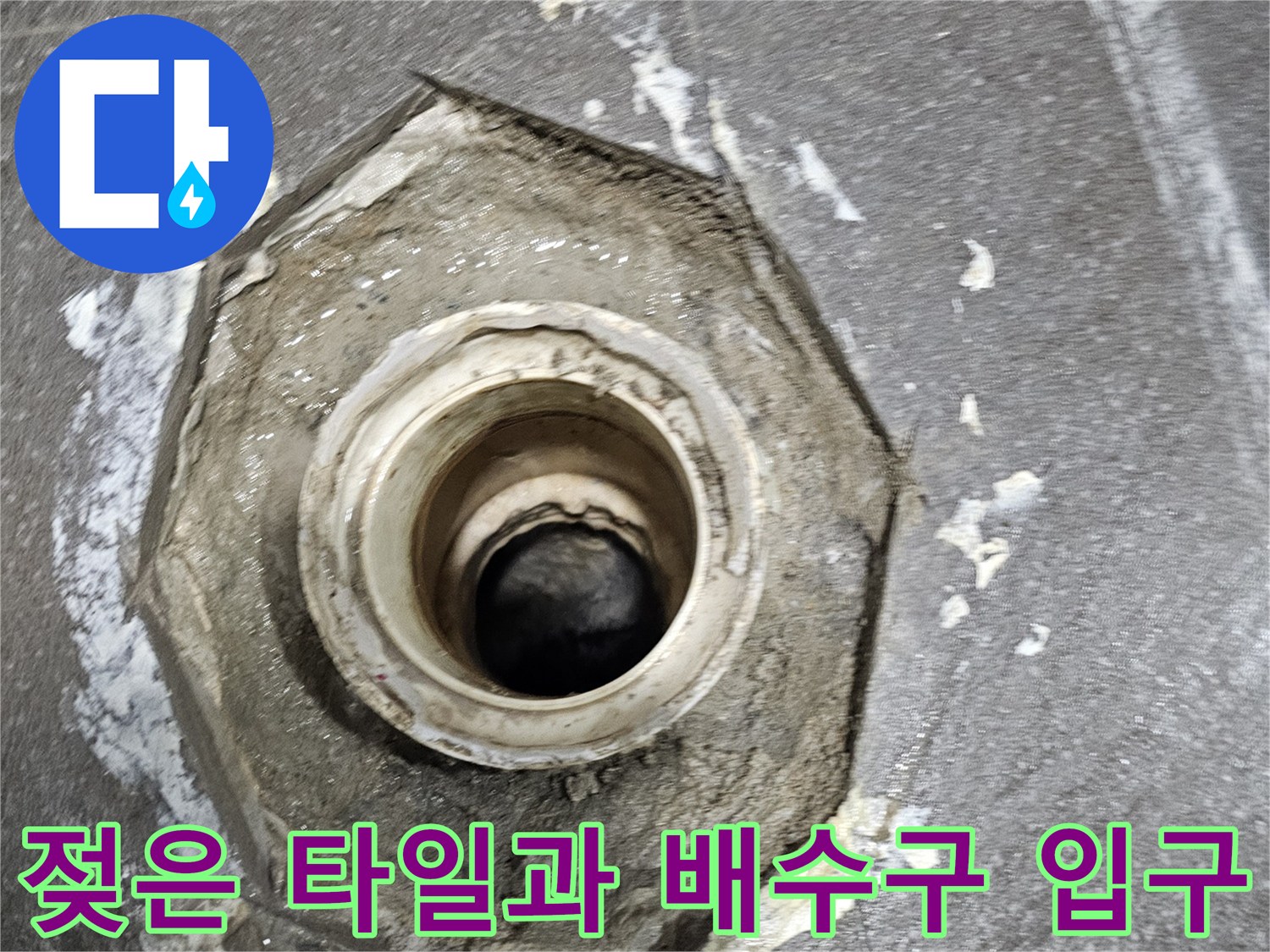 내손동 현장-누수가 의심되는 젖은 배수구 주변부