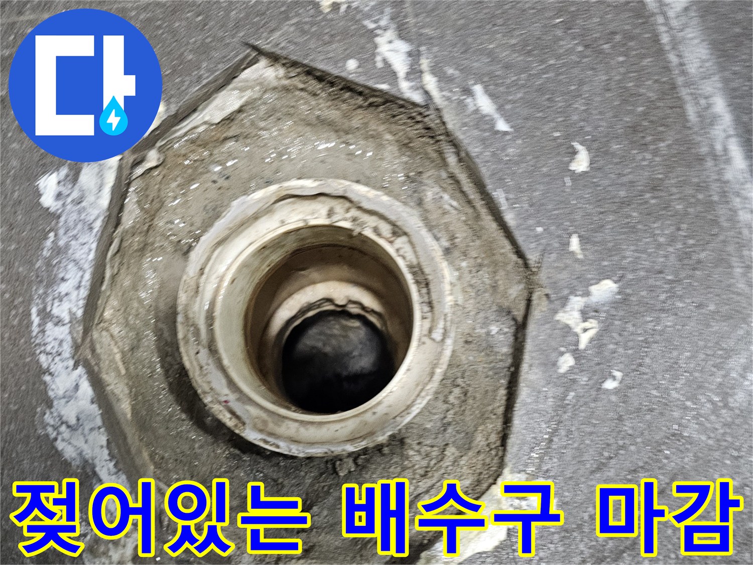 배수구-주변의-습기-및-이물질-퇴적