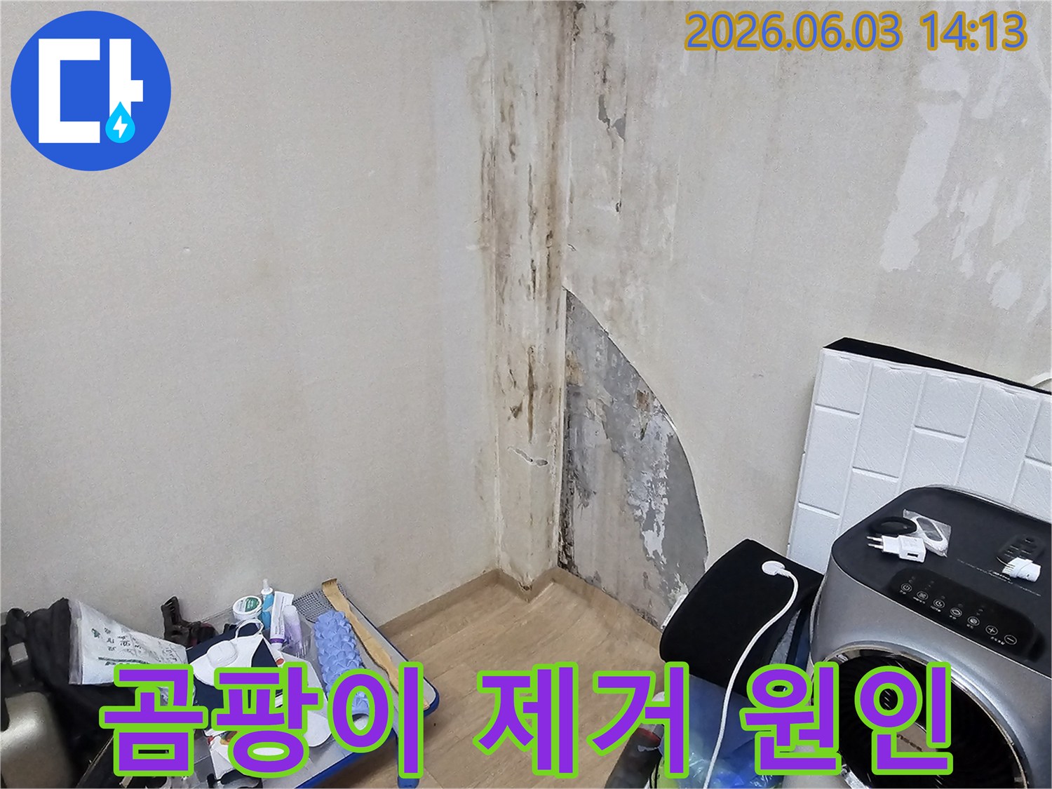 아파트-벽면에-누수로-인한-심각한-곰팡이-오염-현장을-곰팡이-제거-전에-촬영한-사진입니다