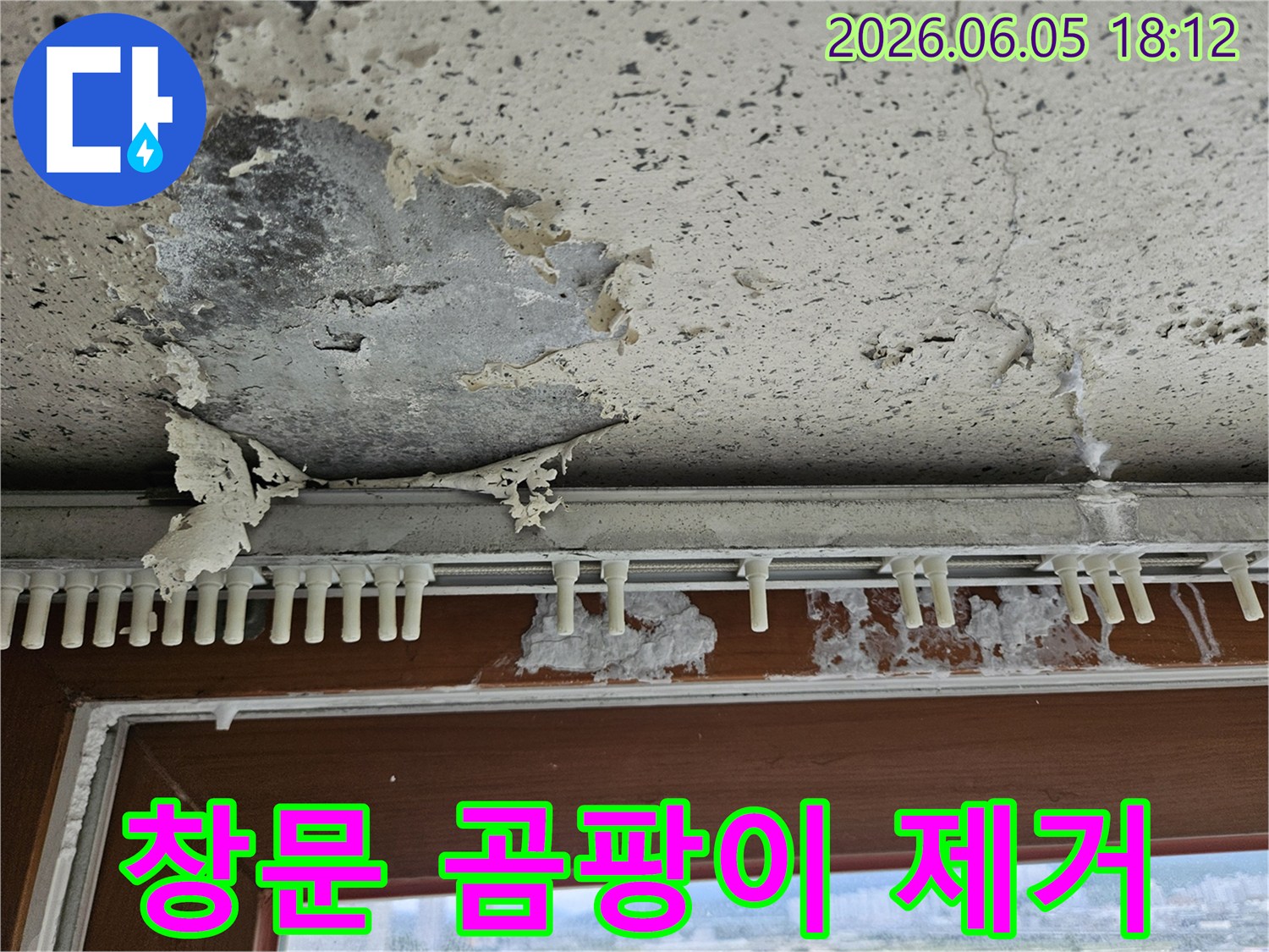 양주 지역 주택의-창문 주변에-발생한 곰팡이와-누수 흔적을-전문가가 탐지하여-근본적으로 제거