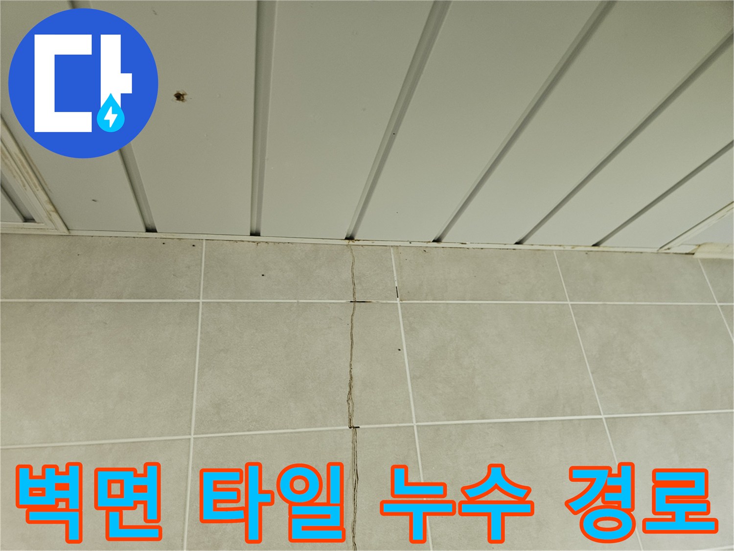 타일-줄눈-틈새로-발생한-누수-물길-상태