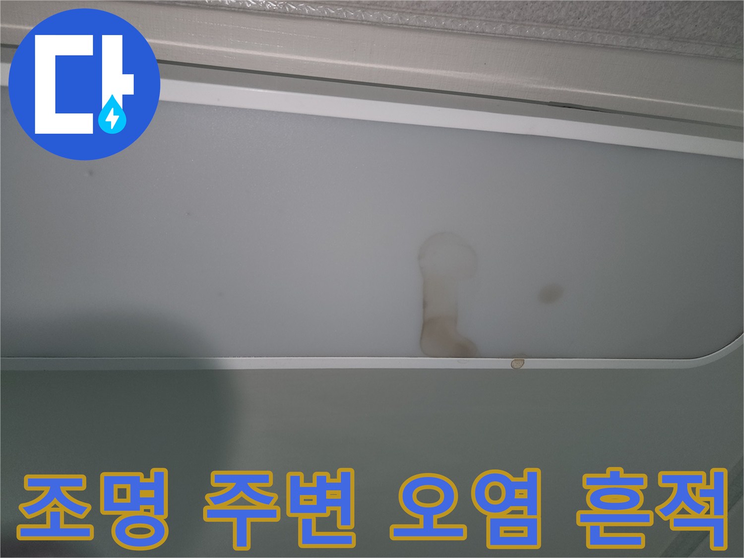 누수-문제로-인한-천장-조명-손상-확인