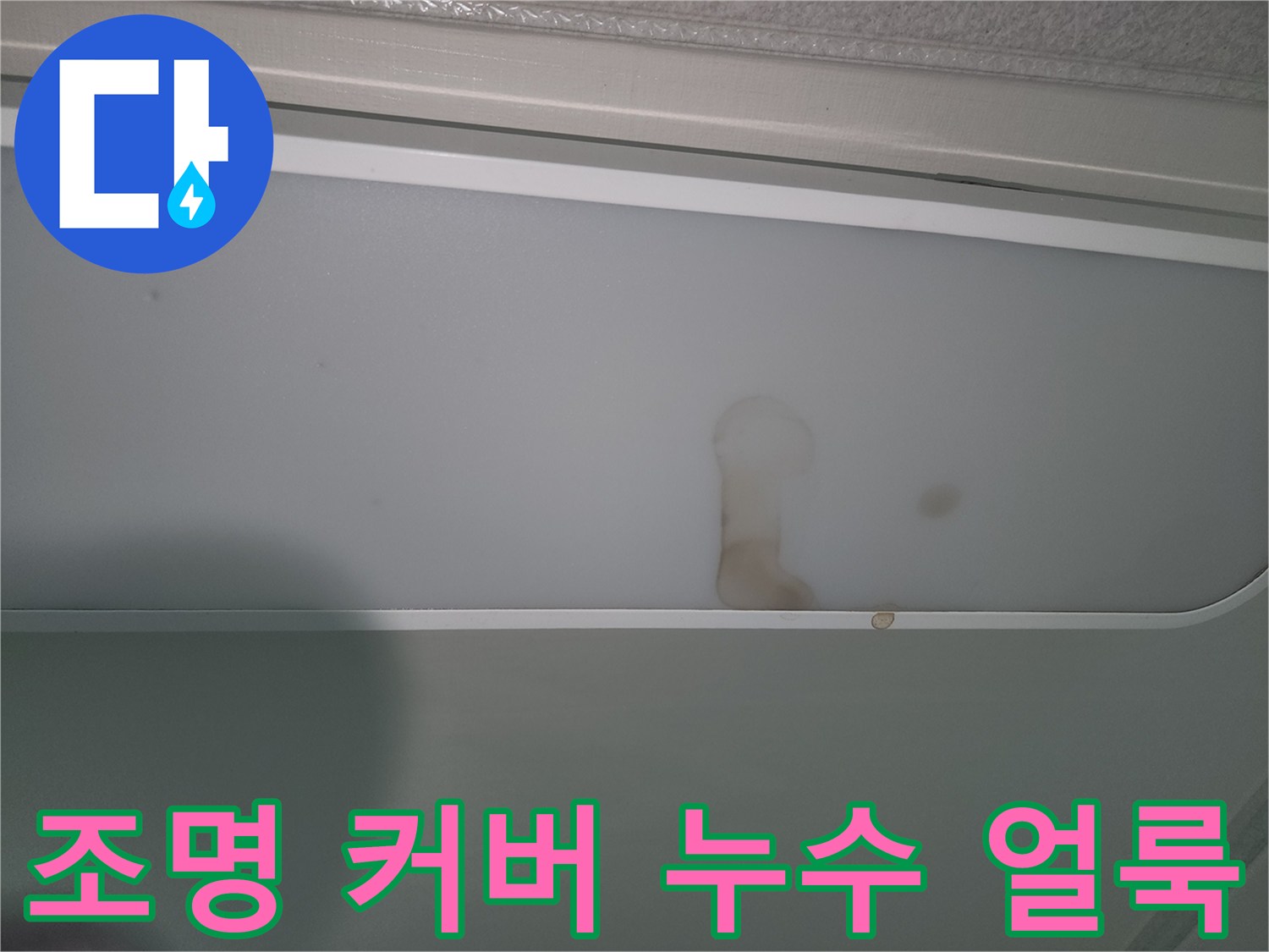 천장-조명-커버에-발견된-누수-얼룩-사진