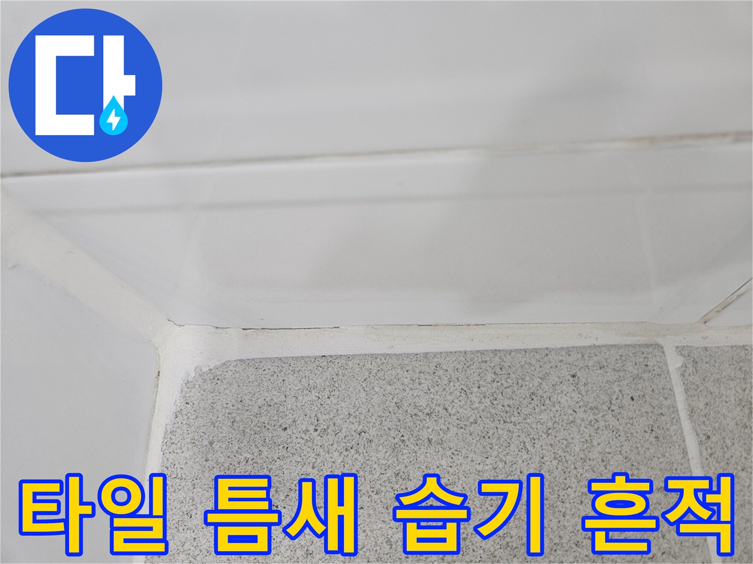 천장 하단 타일 줄눈 부위의 습기 침투 현상