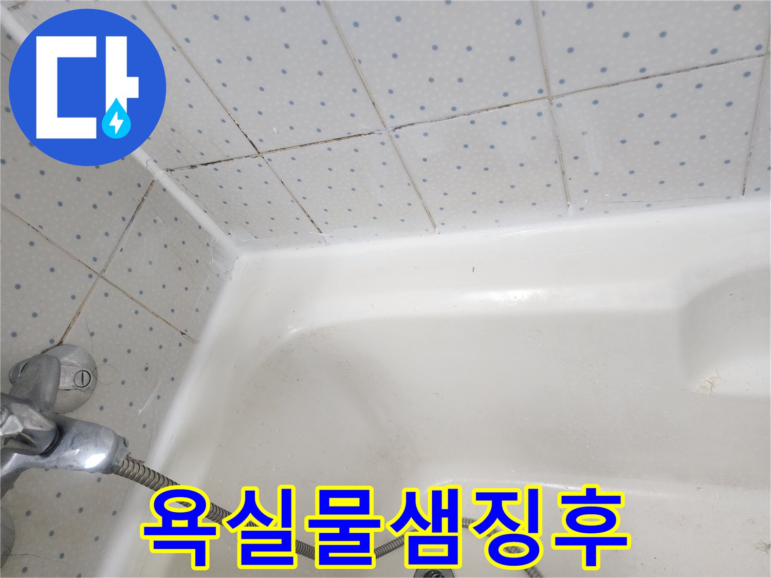 욕실-타일-줄눈과-욕조-실리콘에-광범위하게-퍼진-검은-곰팡이-현상