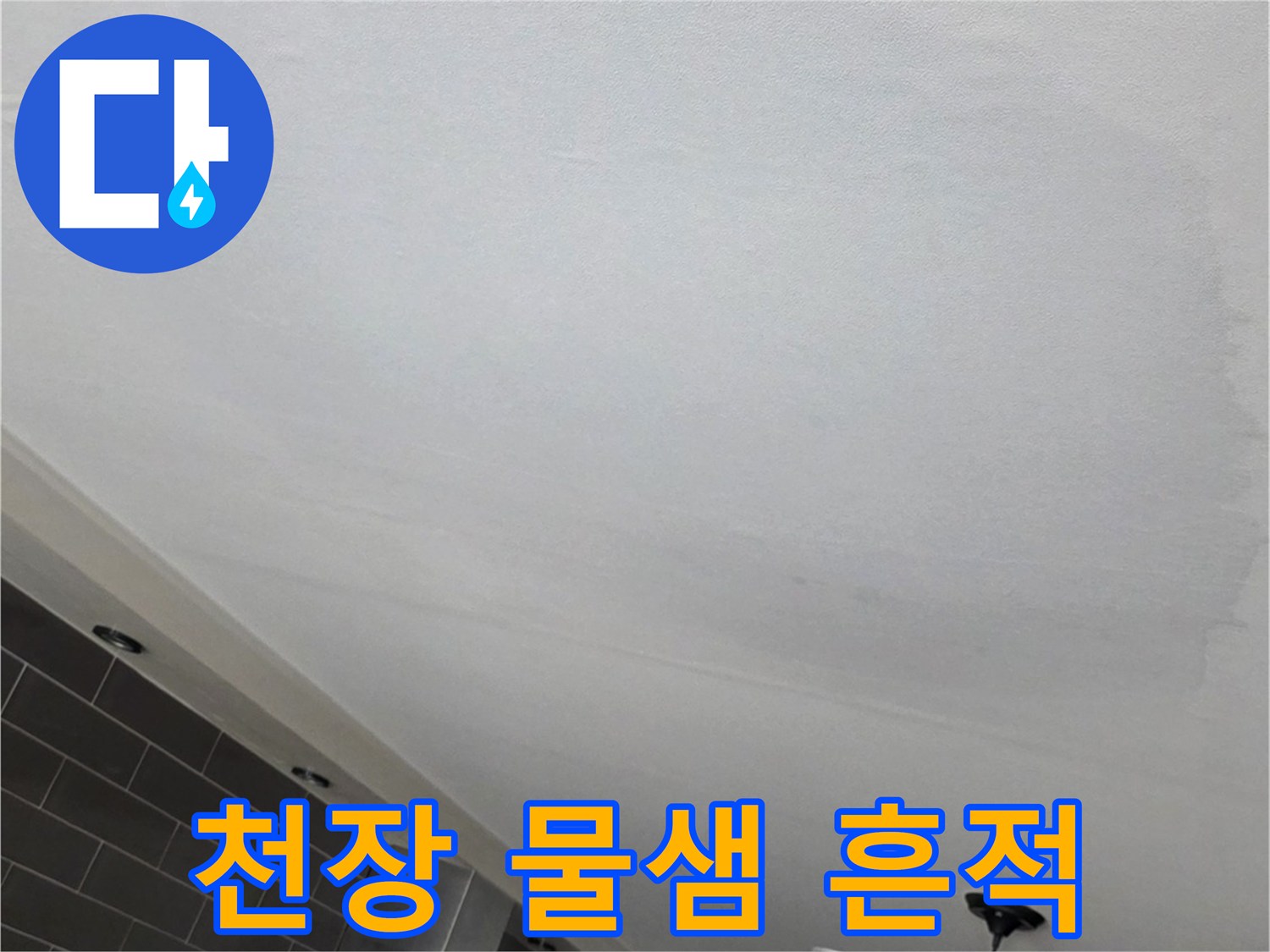 인천 미추헤홀구-거실 천장 부위의 젖은 얼룩 상태