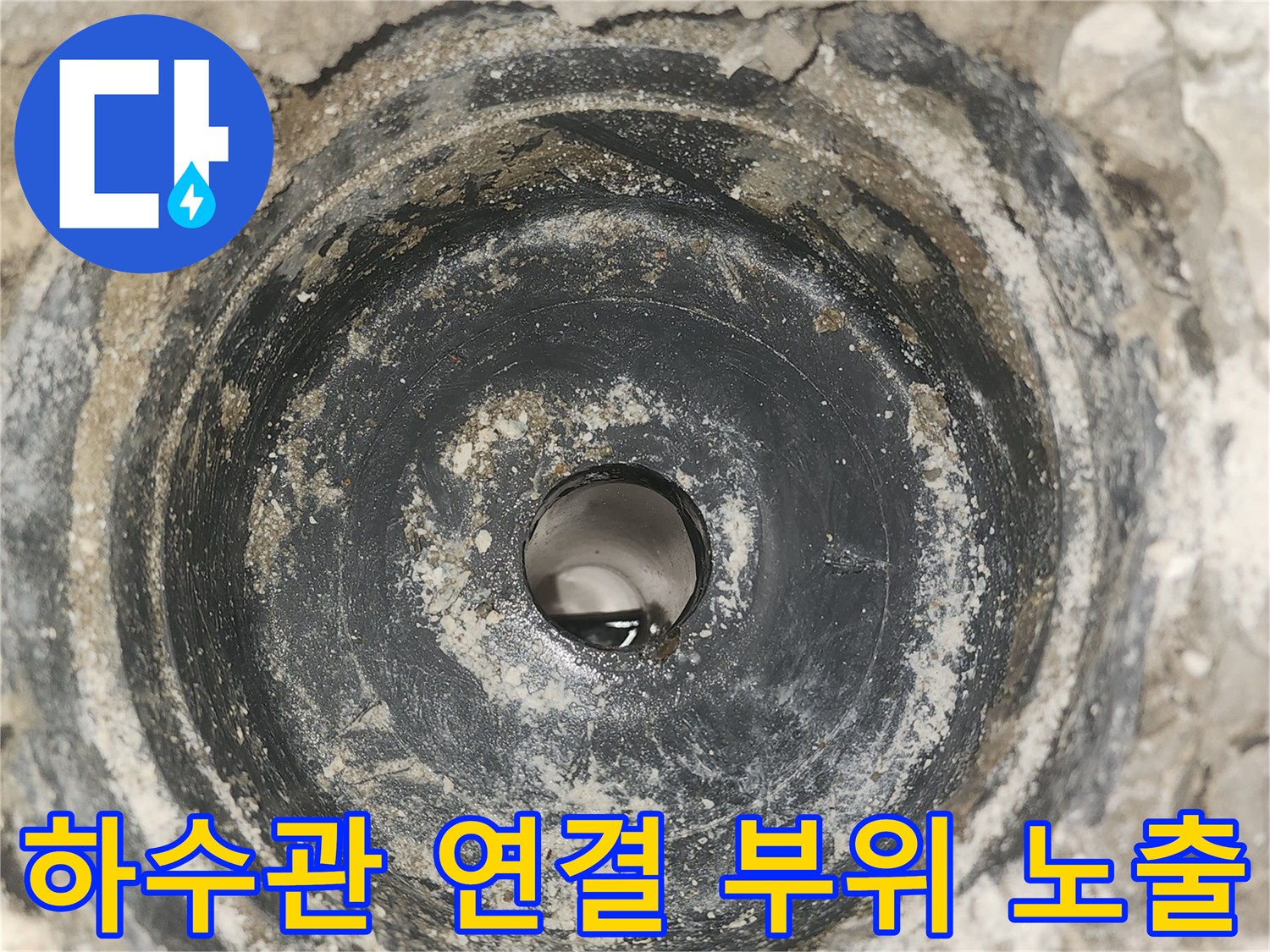 세탁실-하수구 배관 내부 구조와 상태 사진