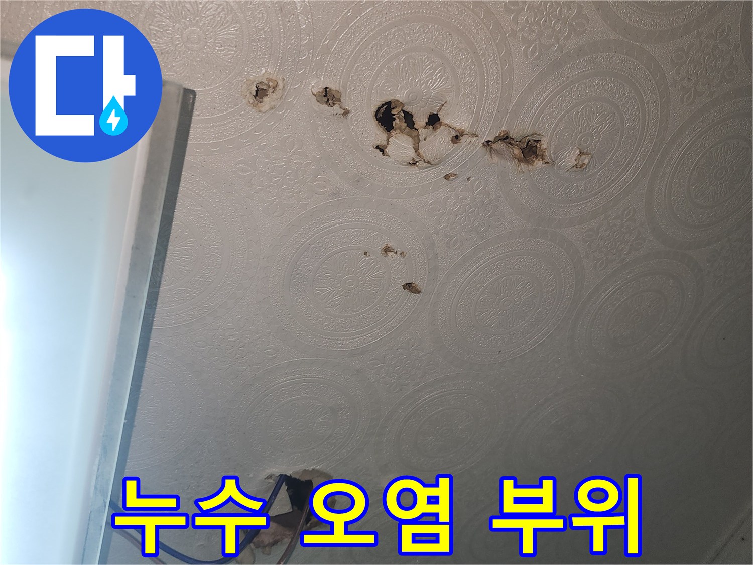 배관-누수로-오염된-천장-벽면-상태