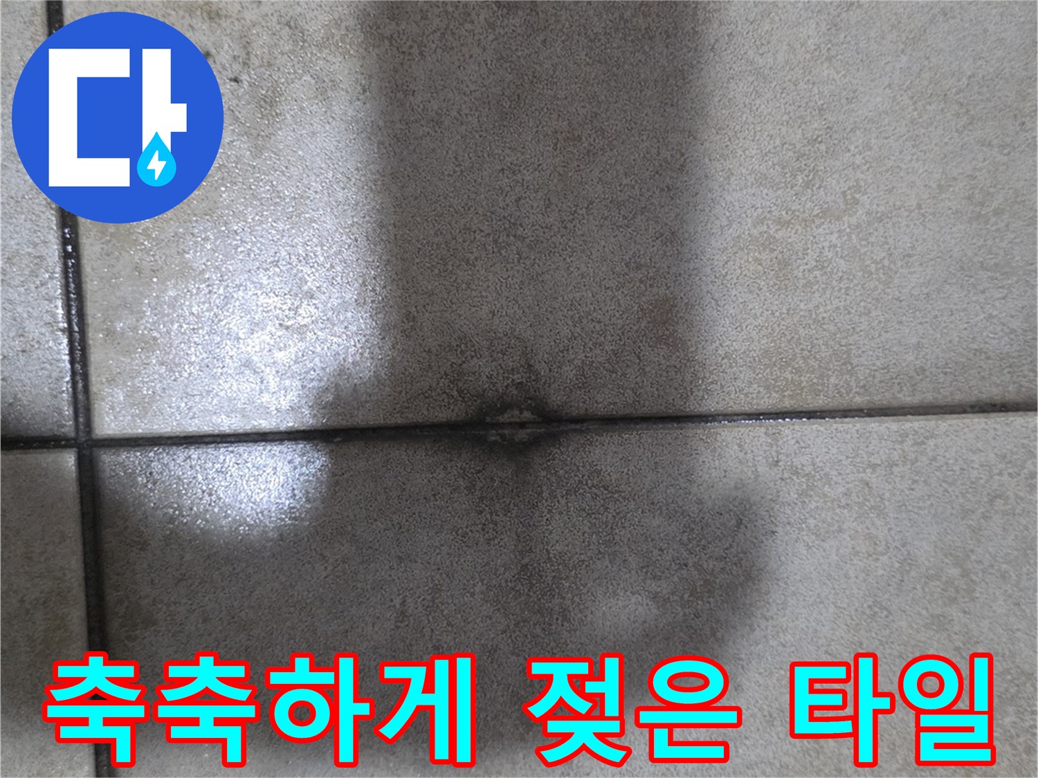 습기가-머금어진-로비-대리석-타일-경계