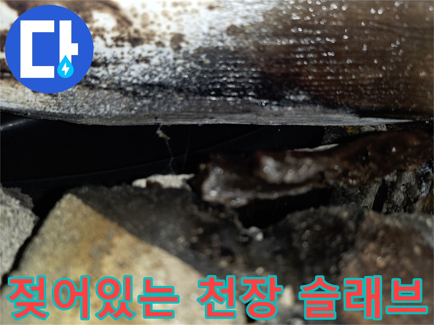 습기로-검게-변한-천장-슬래브-부위