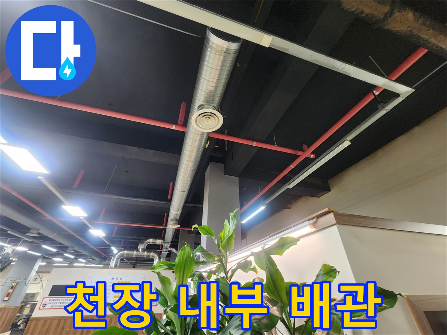 천장 텍스-배관 노출 부위-누수 원인 분석