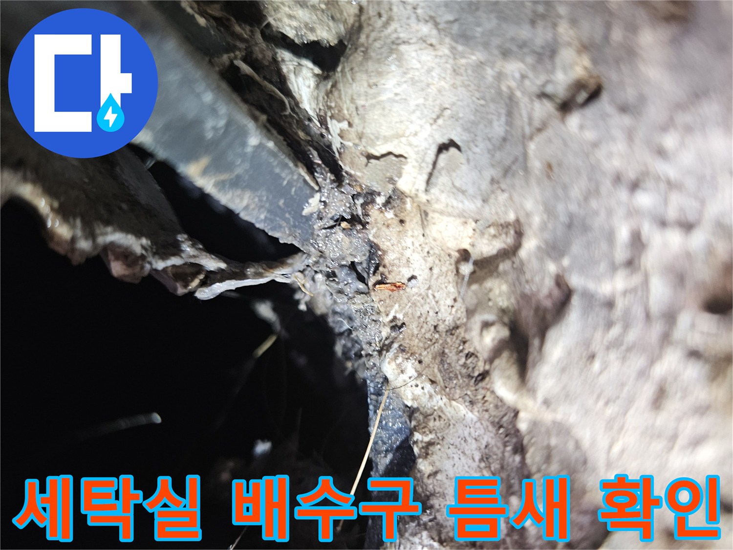 성북구-돈암동-아파트-세탁실-배수관-연결부-틈새-상태-촬영