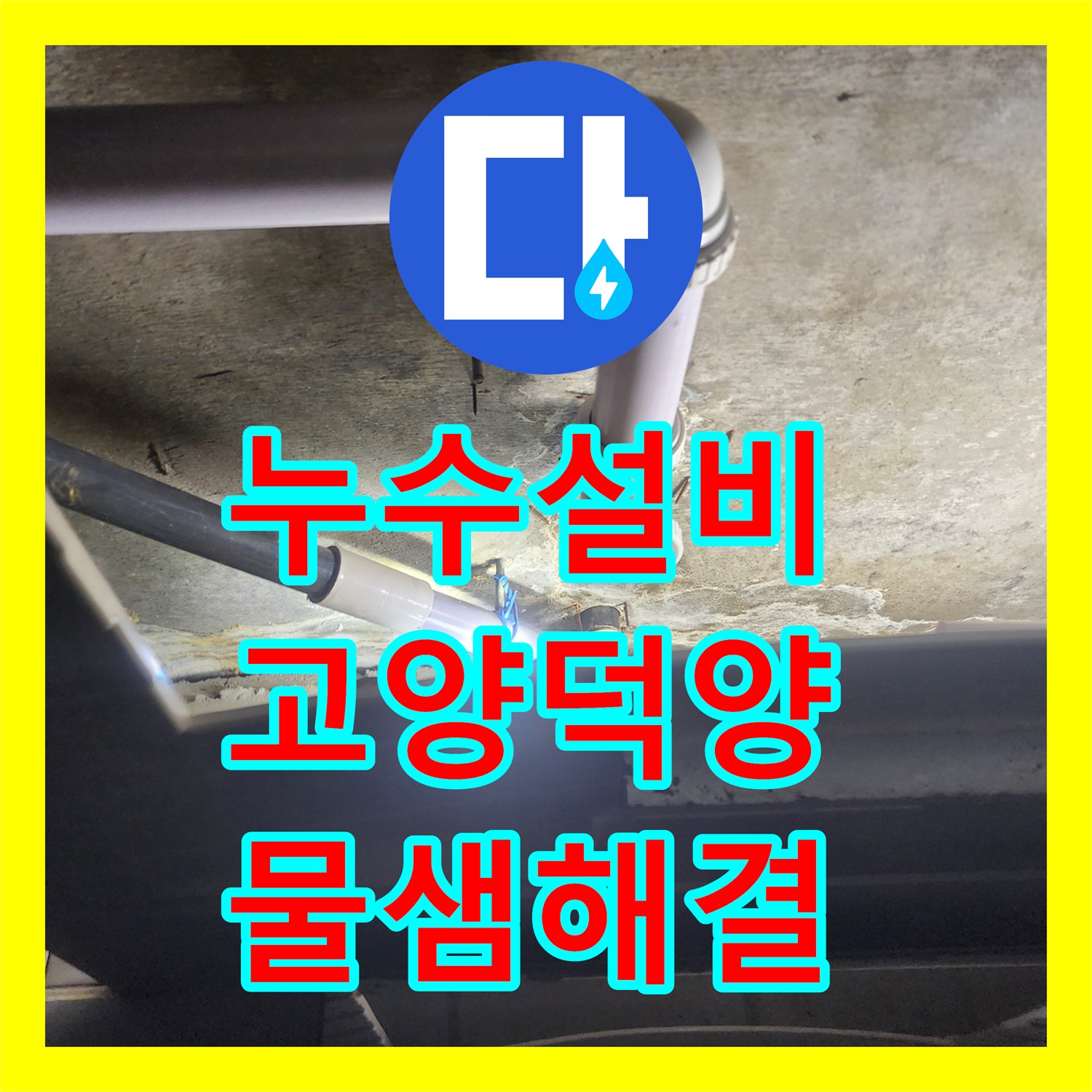 누수설비 하수관 누수 지점 내시경 진단 후 배관 교체 및 천장 마감 경기 고양시 덕양구 행신동