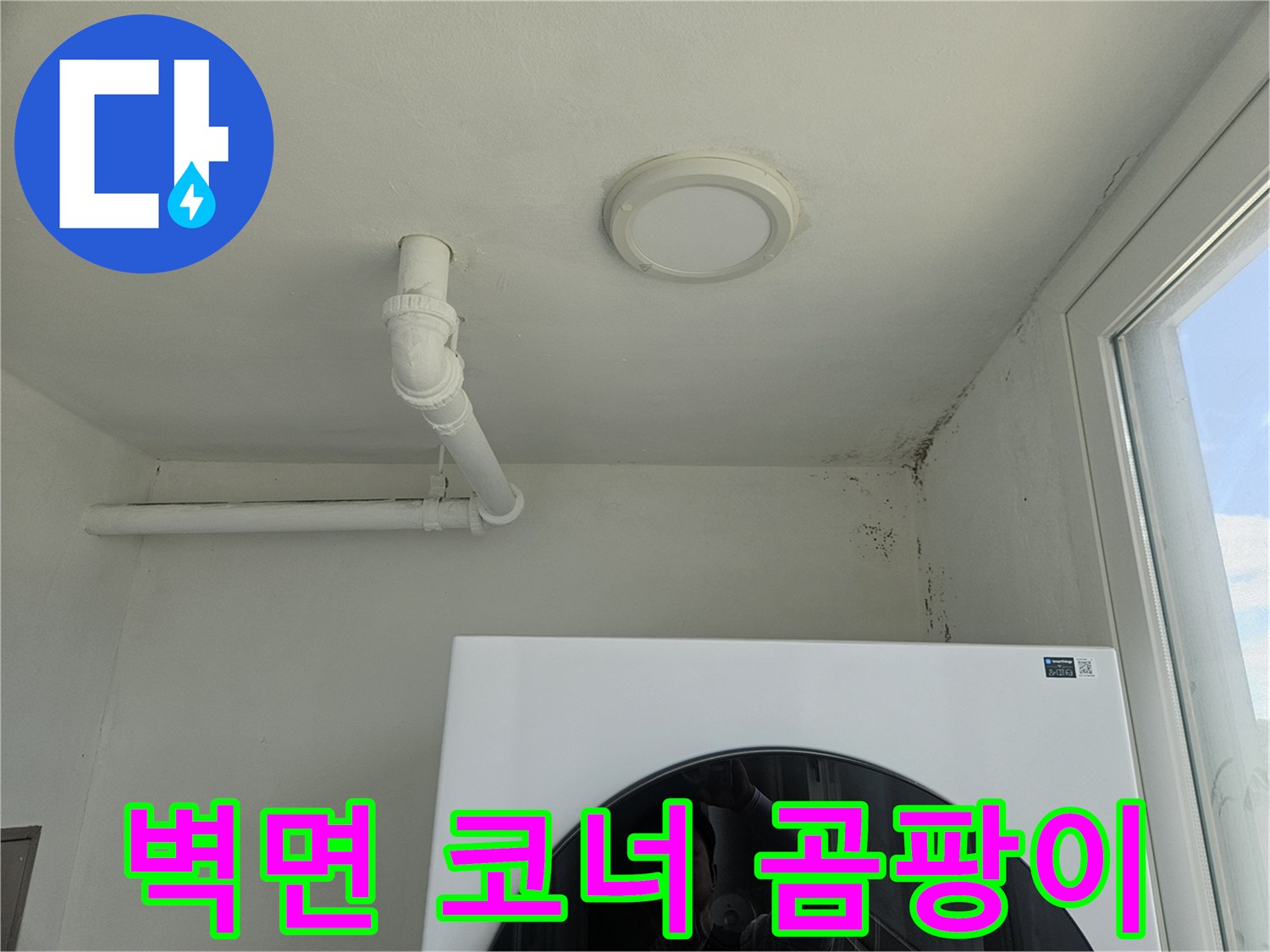 천장과 벽면이 만나는 모서리 곰팡이 오염