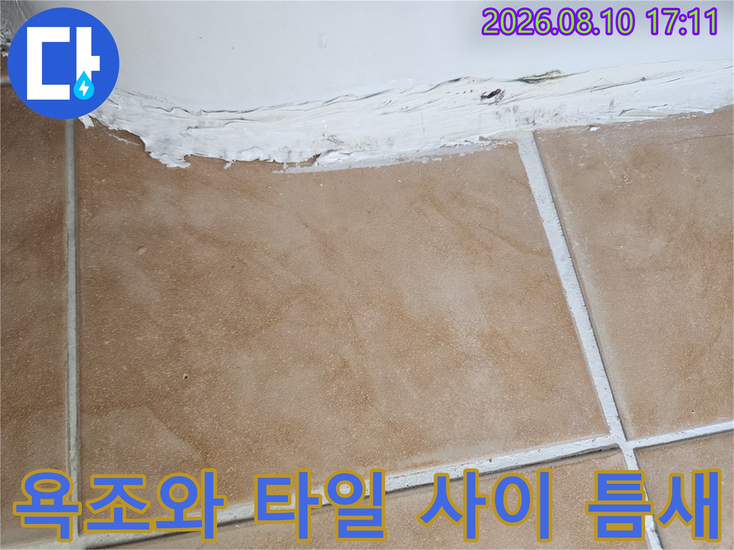 일산동구 아파트 화장실-욕조 상단 타일 틈새 및 실리콘 노후 상태