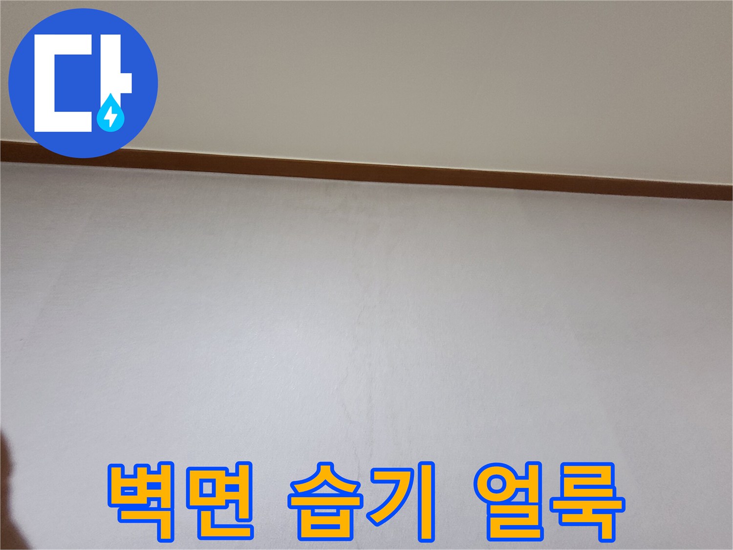 벽지 안쪽에서부터 배어 나온 듯한 습기 흔적