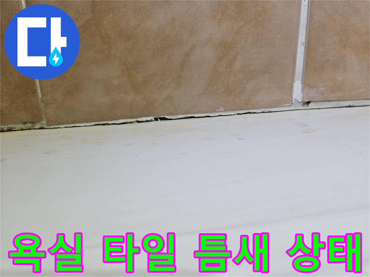 고양시 일산동구-욕실 타일과 벽면 하단부의 균열 상태