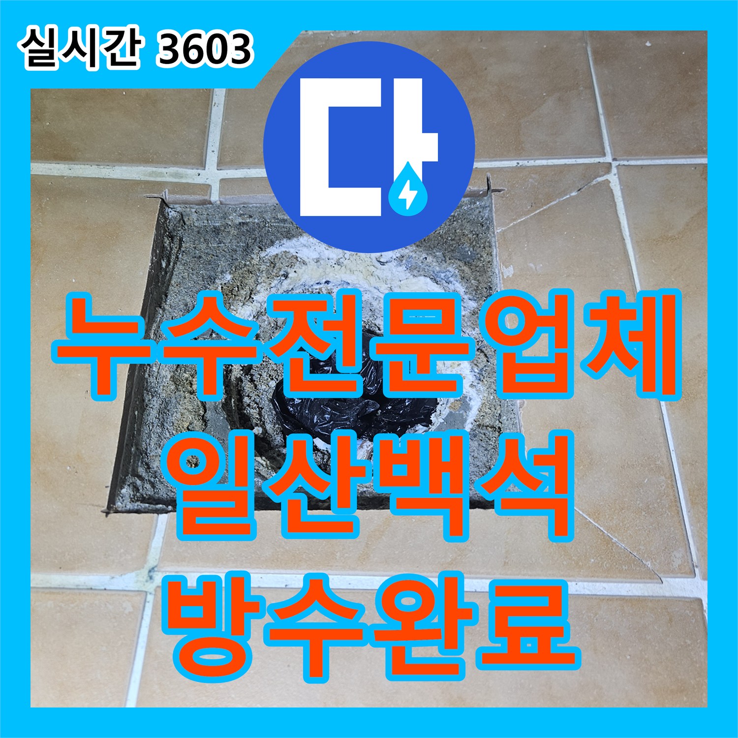 누수전문업체 욕실 바닥 유가 주변의 방수층 결함을 찾아 보강 시공한 사례 경기 고양시 일산동구 백석동