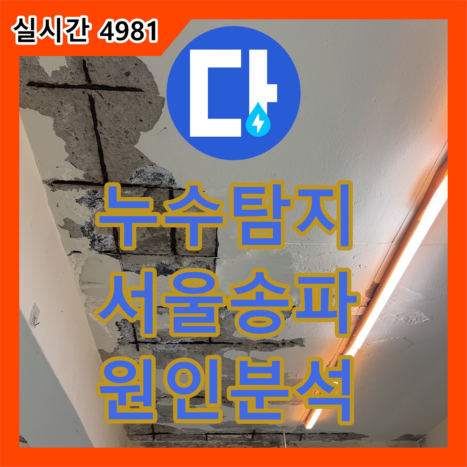 누수탐지 서울 송파구 가락동 지하 천장 콘크리트 박리 현상과 철근 부식 원인을 정밀 진단합니다