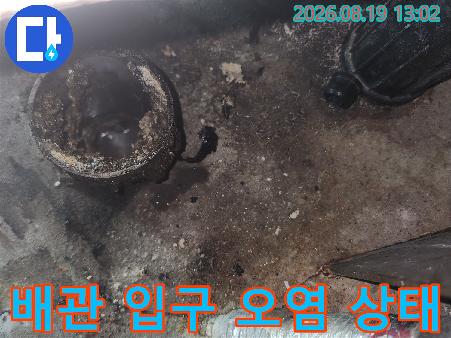이물질과 오염물로-가득한 싱크대 배수 배관