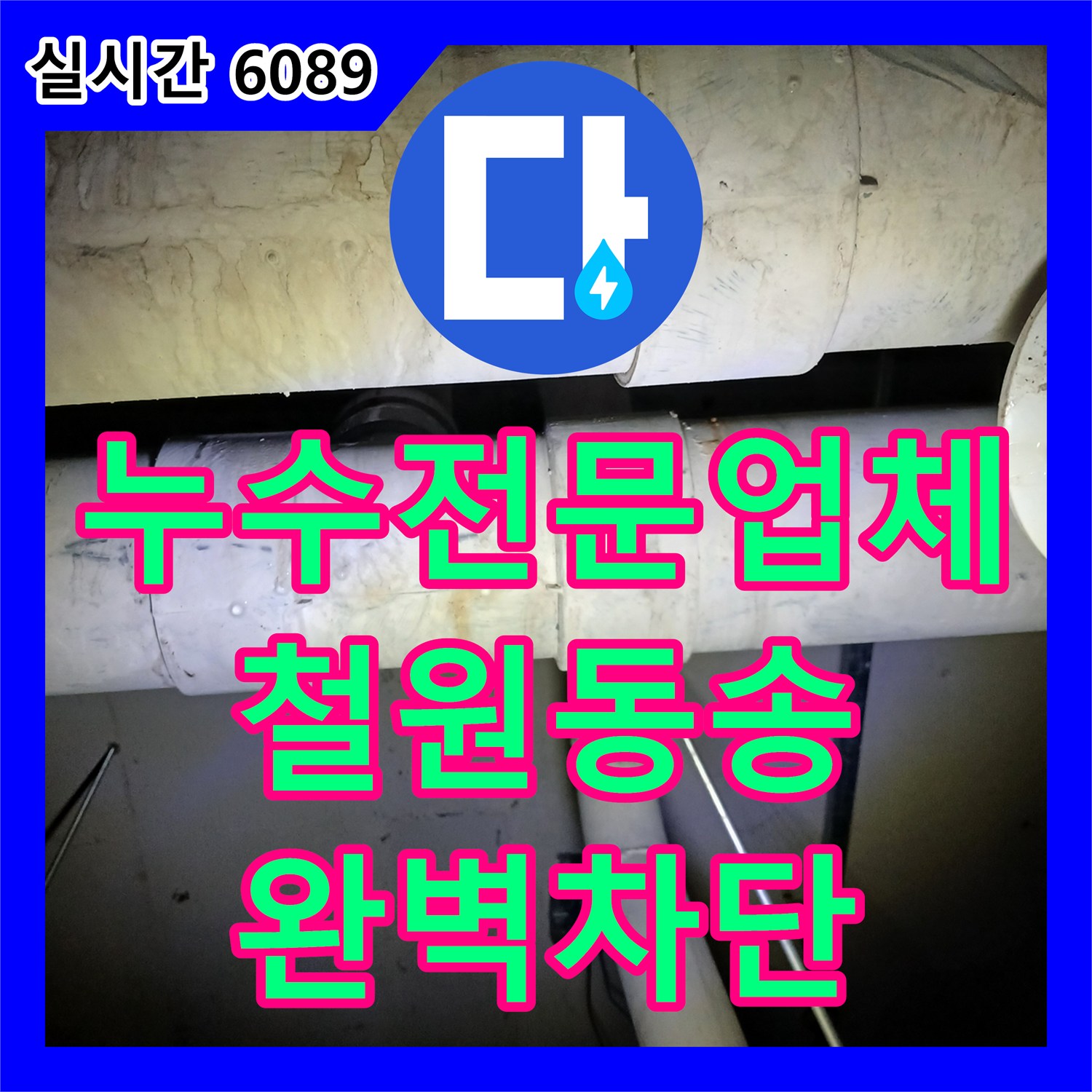 누수전문업체 위층 배수 시 물이 새는 공용 하수관 문제를 정밀하게 해결한 과정 강원도 철원군 동송읍